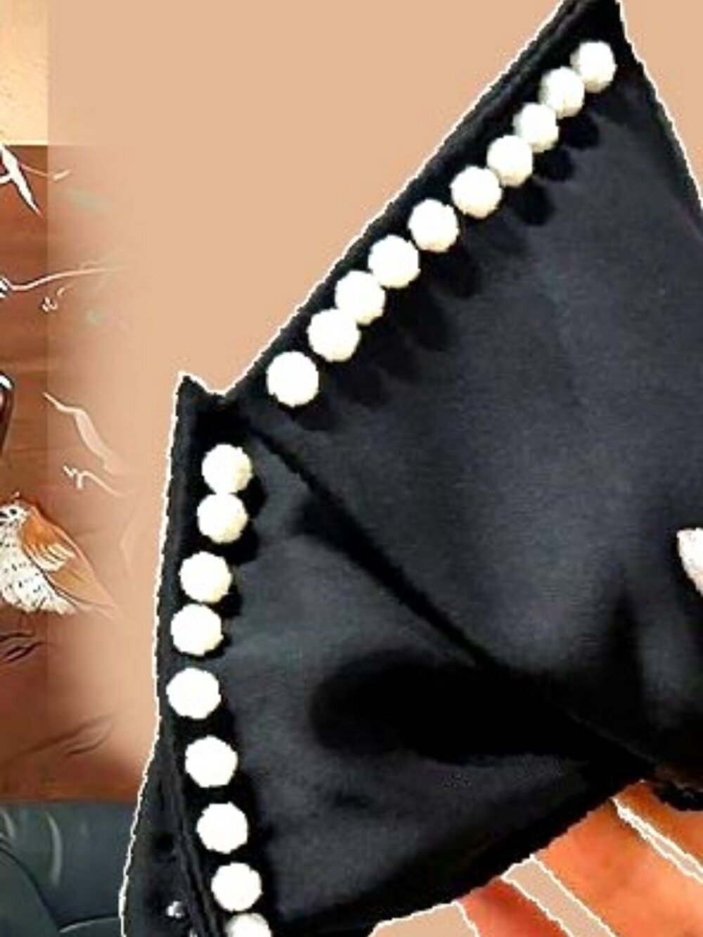 black pearl bow hair claw clip elegant vintage hair accessory